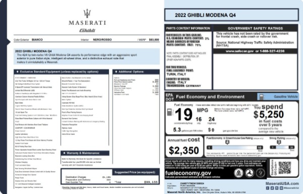Used 2022 Maserati Ghibli Modena Q4 for sale Call for price at Miller Motorcars Aston Martin in Greenwich CT 06830 22