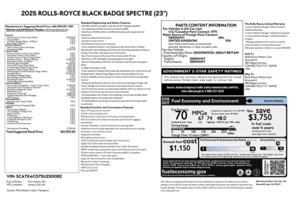 Used 2025 Rolls-Royce Black Badge Spectre for sale $459,900 at Miller Motorcars Aston Martin in Greenwich CT 06830 28