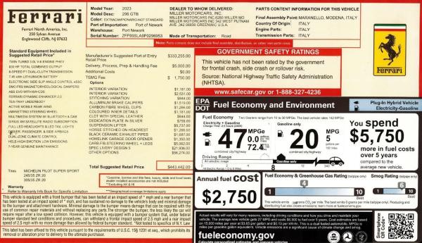 Used 2023 Ferrari 296 GTB for sale $319,900 at Miller Motorcars Aston Martin in Greenwich CT 06830 2