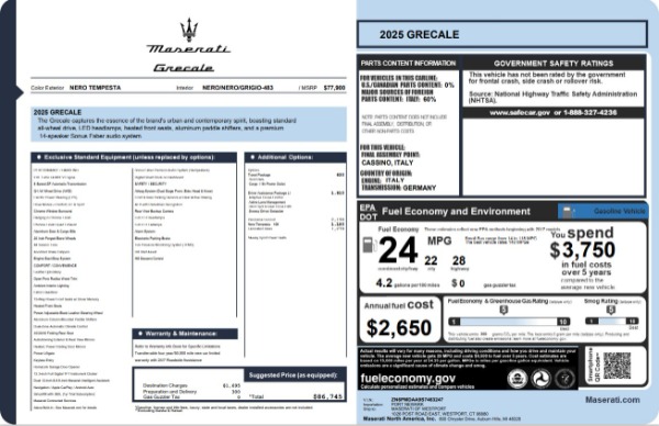 New 2025 Maserati Grecale for sale $86,745 at Miller Motorcars Aston Martin in Greenwich CT 06830 25