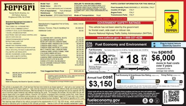 Used 2024 Ferrari 296 GTS for sale Call for price at Miller Motorcars Aston Martin in Greenwich CT 06830 2