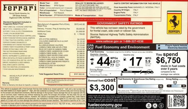 Used 2024 Ferrari SF90 Spider for sale $569,900 at Miller Motorcars Aston Martin in Greenwich CT 06830 2