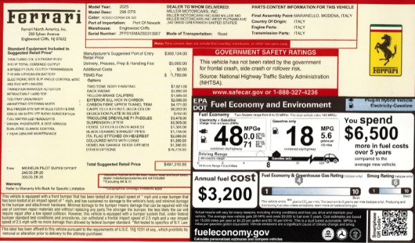 Used 2025 Ferrari 296 GTS for sale Sold at Miller Motorcars Aston Martin in Greenwich CT 06830 2