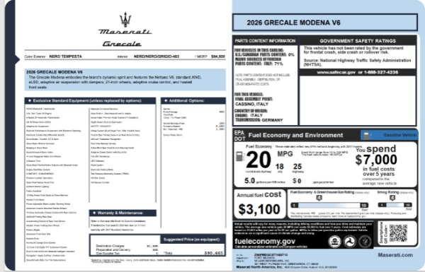Used 2026 Maserati Grecale Modena V6 for sale $78,714 at Miller Motorcars Aston Martin in Greenwich CT 06830 25