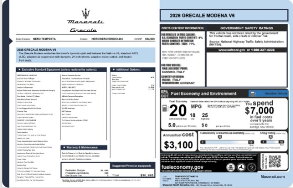 Used 2026 Maserati Grecale Modena V6 for sale $79,881 at Miller Motorcars Aston Martin in Greenwich CT 06830 25