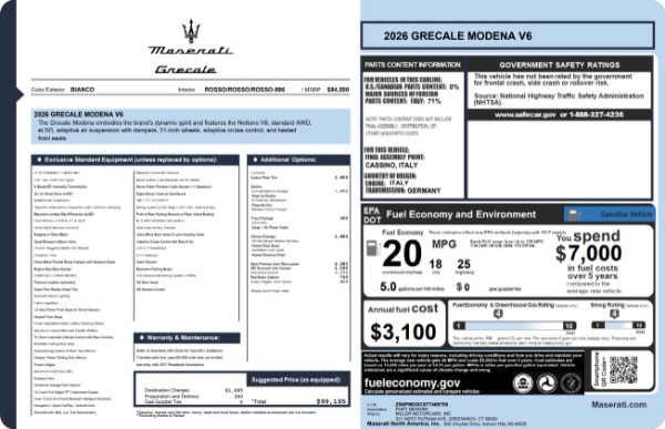 New 2026 Maserati Grecale Modena for sale $99,195 at Miller Motorcars Aston Martin in Greenwich CT 06830 25