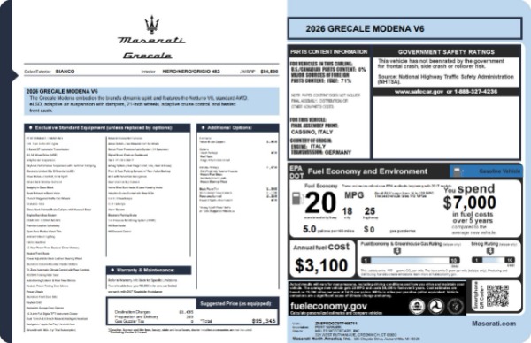 New 2026 Maserati Grecale Modena V6 for sale $91,809 at Miller Motorcars Aston Martin in Greenwich CT 06830 24