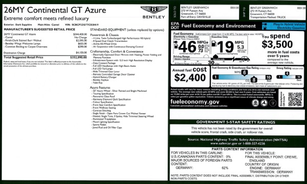 Used 2026 Bentley Continental GT Azure for sale $352,090 at Miller Motorcars Aston Martin in Greenwich CT 06830 27