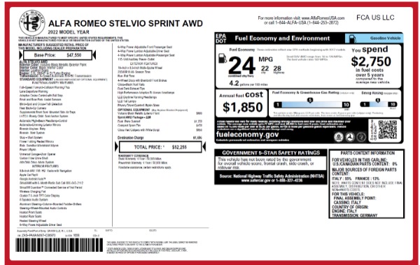 Used 2022 Alfa Romeo Stelvio Sprint for sale $24,900 at Miller Motorcars Aston Martin in Greenwich CT 06830 25