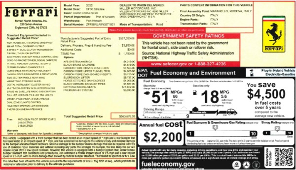 Used 2022 Ferrari SF90 Stradale for sale $445,900 at Miller Motorcars Aston Martin in Greenwich CT 06830 2