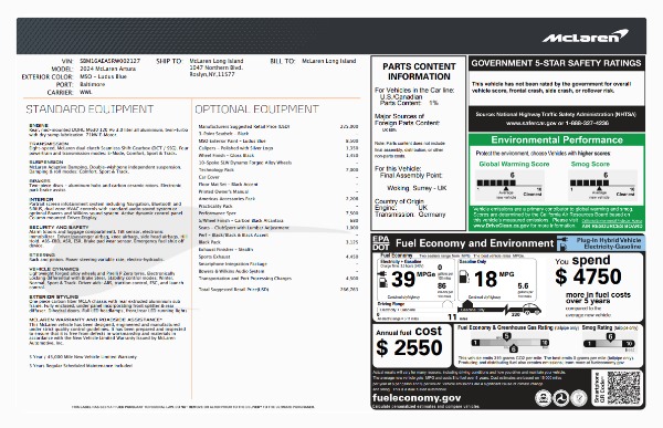 Used 2024 McLaren Artura Performance for sale $182,900 at Miller Motorcars Aston Martin in Greenwich CT 06830 6
