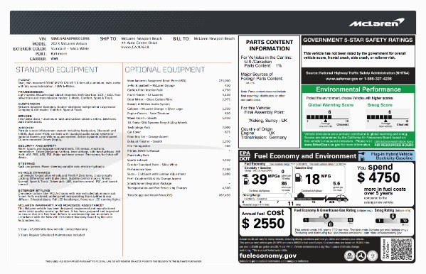 Used 2023 McLaren Artura Performance for sale $164,900 at Miller Motorcars Aston Martin in Greenwich CT 06830 6