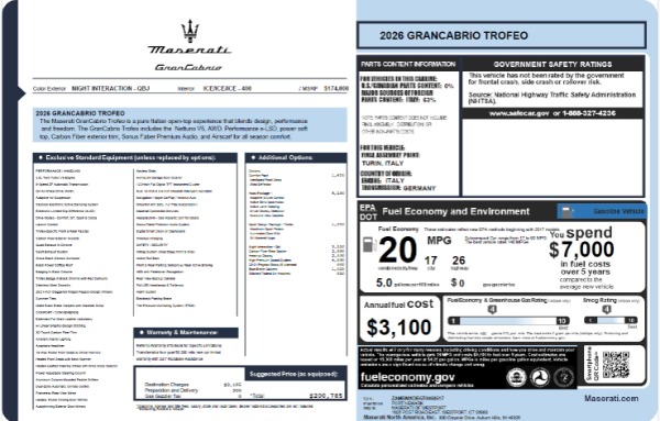 New 2026 Maserati GranCabrio Trofeo for sale $200,785 at Miller Motorcars Aston Martin in Greenwich CT 06830 23