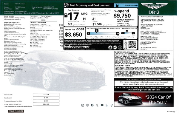 New 2026 Aston Martin DB12 S Volante for sale Call for price at Miller Motorcars Aston Martin in Greenwich CT 06830 14